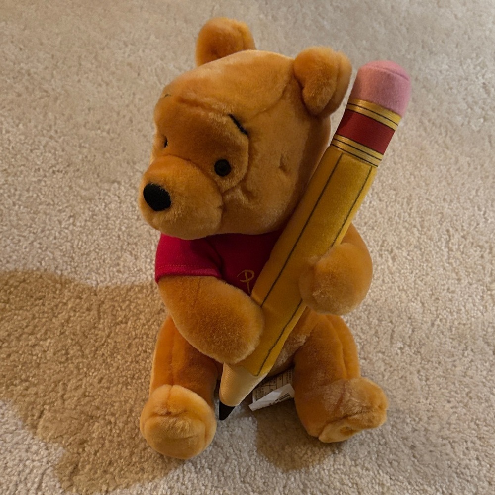 Disney Winnie the Pooh Plush with Yellow Pencil